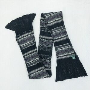 Lauren Ralph Lauren Scarf Black‎ Nordic Lambs Wool Rabbit Hair Blend Fair Isle